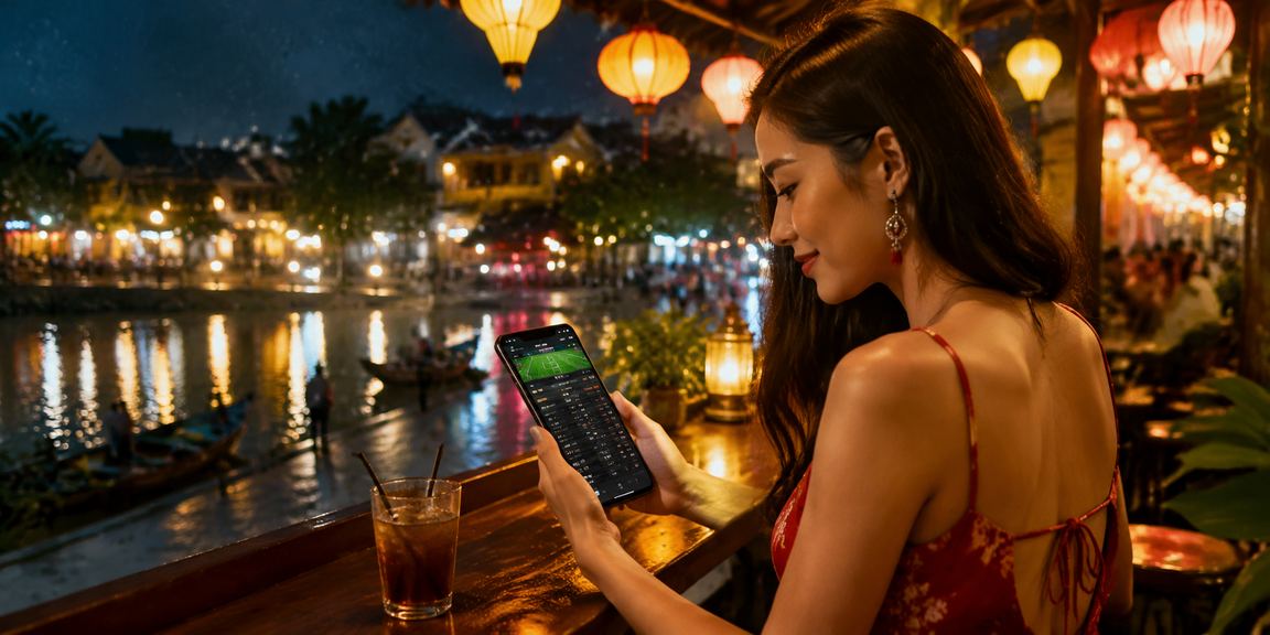 Người dùng thư giãn với cà phê tại Hội An, tận hưởng giải trí có chừng mực